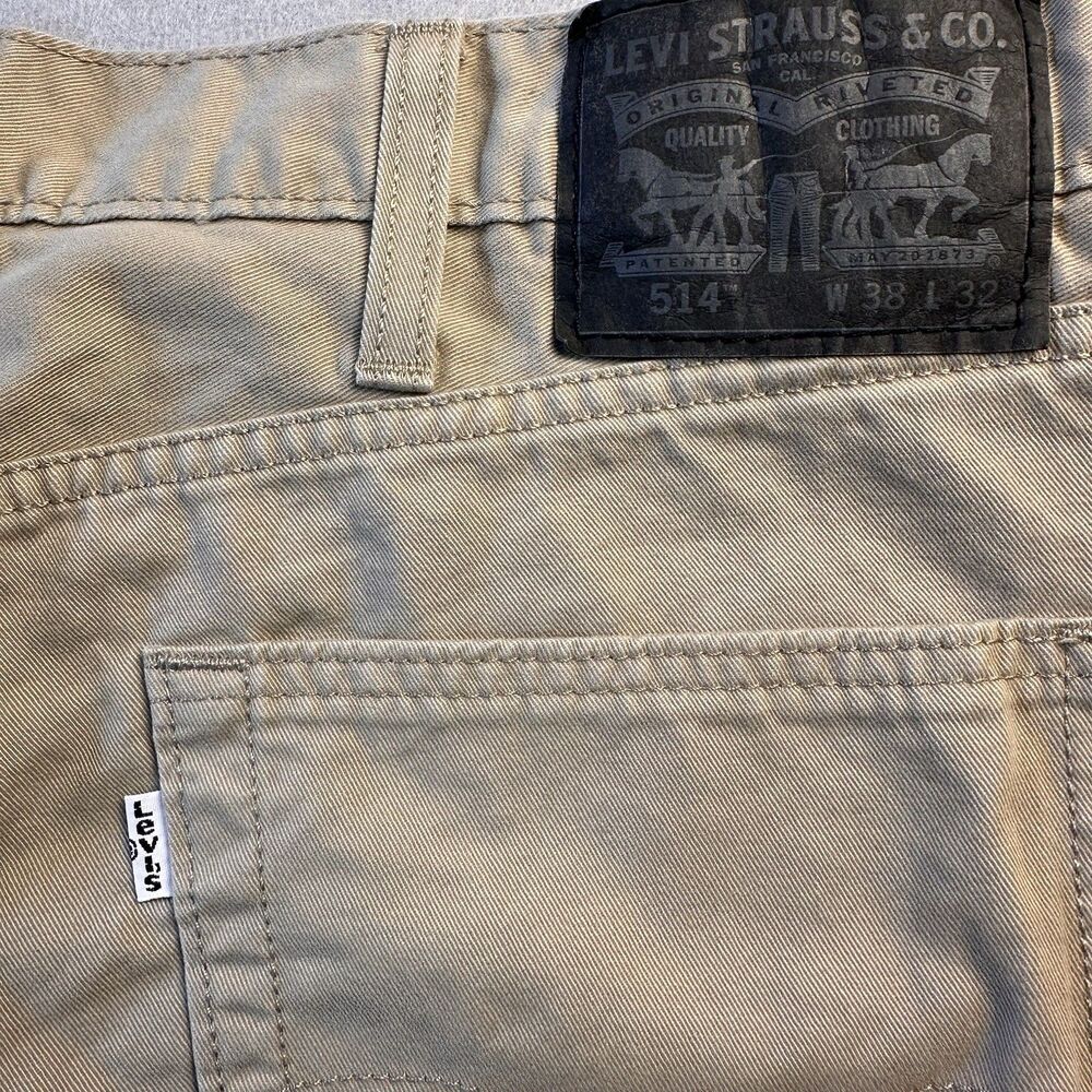 Levi's 514 Men's Beige Khaki Tan Jeans Straight Fit 38x32 White Tab
